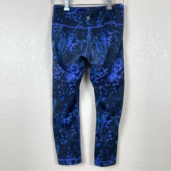Lululemon Wunder Under Crop II‎ Full-On Luon Iris Floral Legging Size 4 Women - Picture 5 of 11